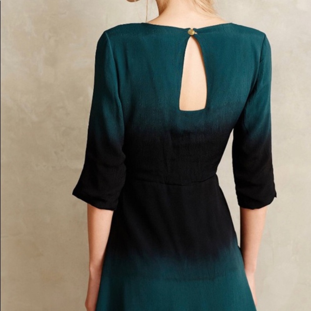Green and black ombré Anthropologie dress
